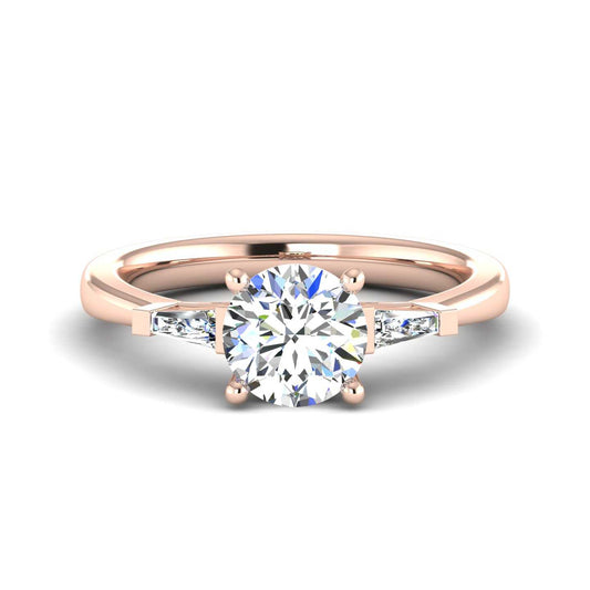 Tapered Baguette Accented Engagement Ring