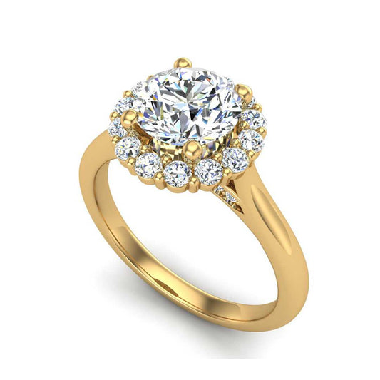 Classic Halo Hidden Bridge Engagement Ring