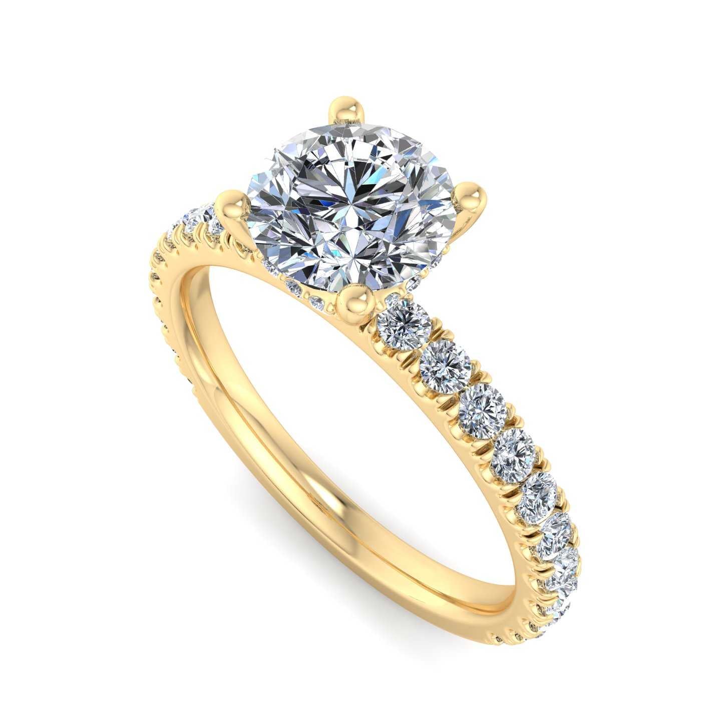 0.60ctw | Classic Lab-Diamond Accented Engagement Ring Setting