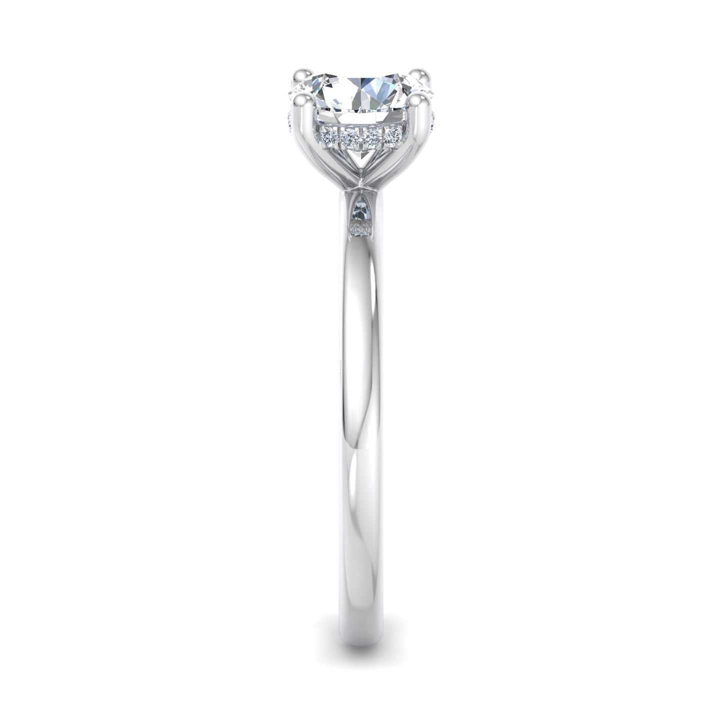 Hidden Halo Solitaire Classic Engagement Ring