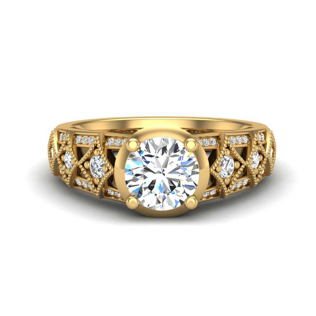 Vintage Design Custom Engagement Ring