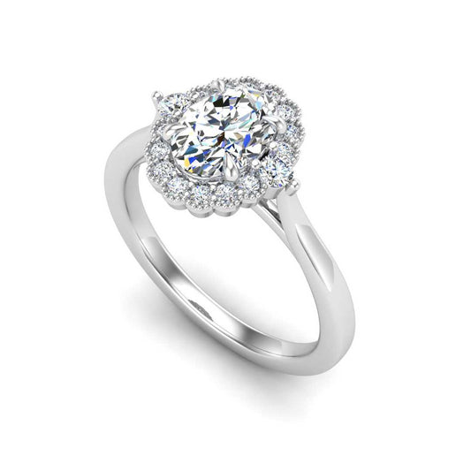 Milgrain Halo Design Custom Engagement Ring