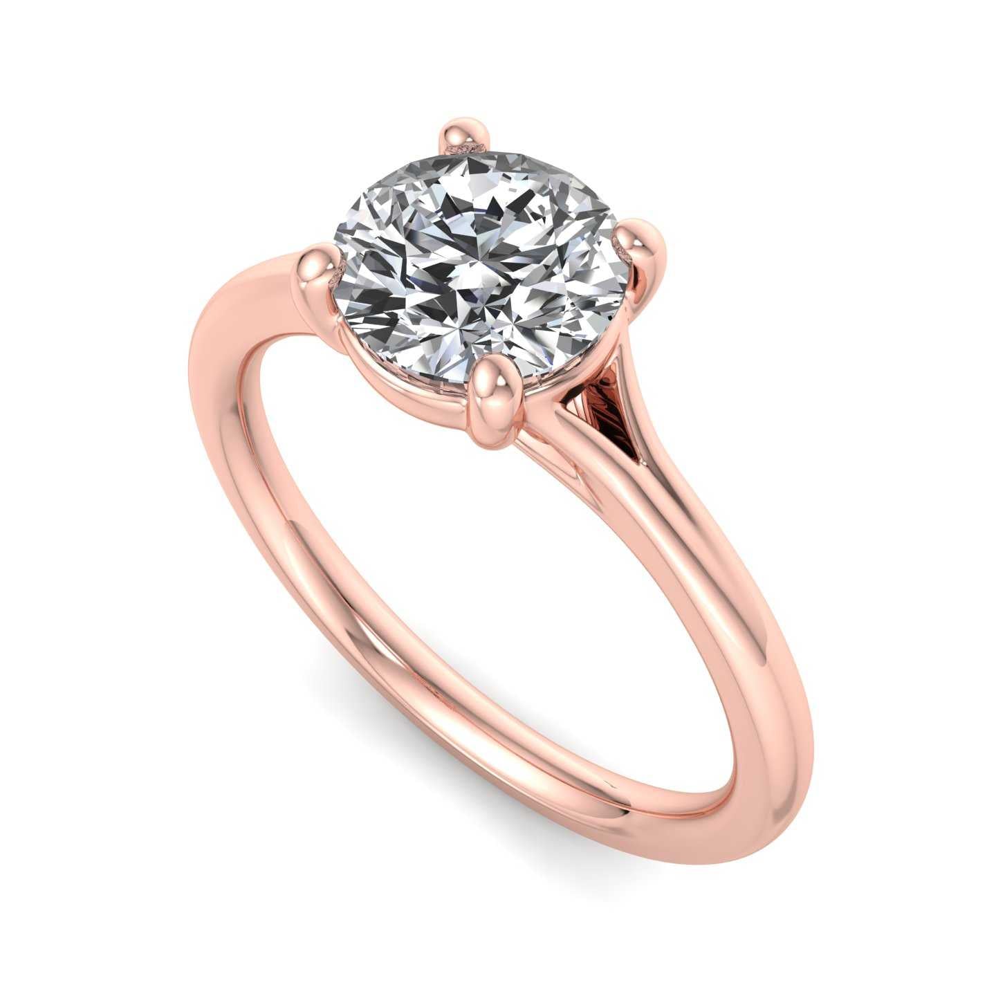 Solitaire Split Band Engagement Ring