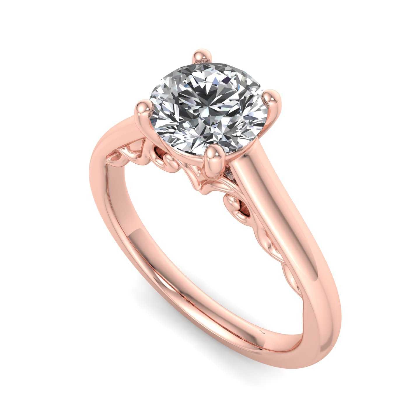 Solitaire w/Detailing Engagement Ring