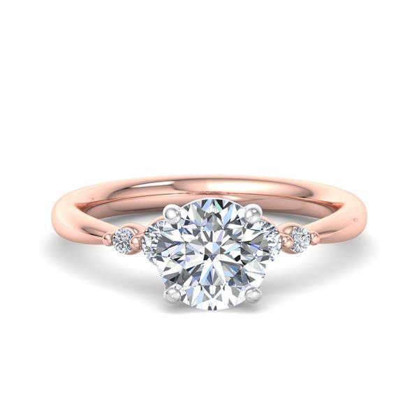 5 Stone Engagement Ring with Round Accent Side Stones