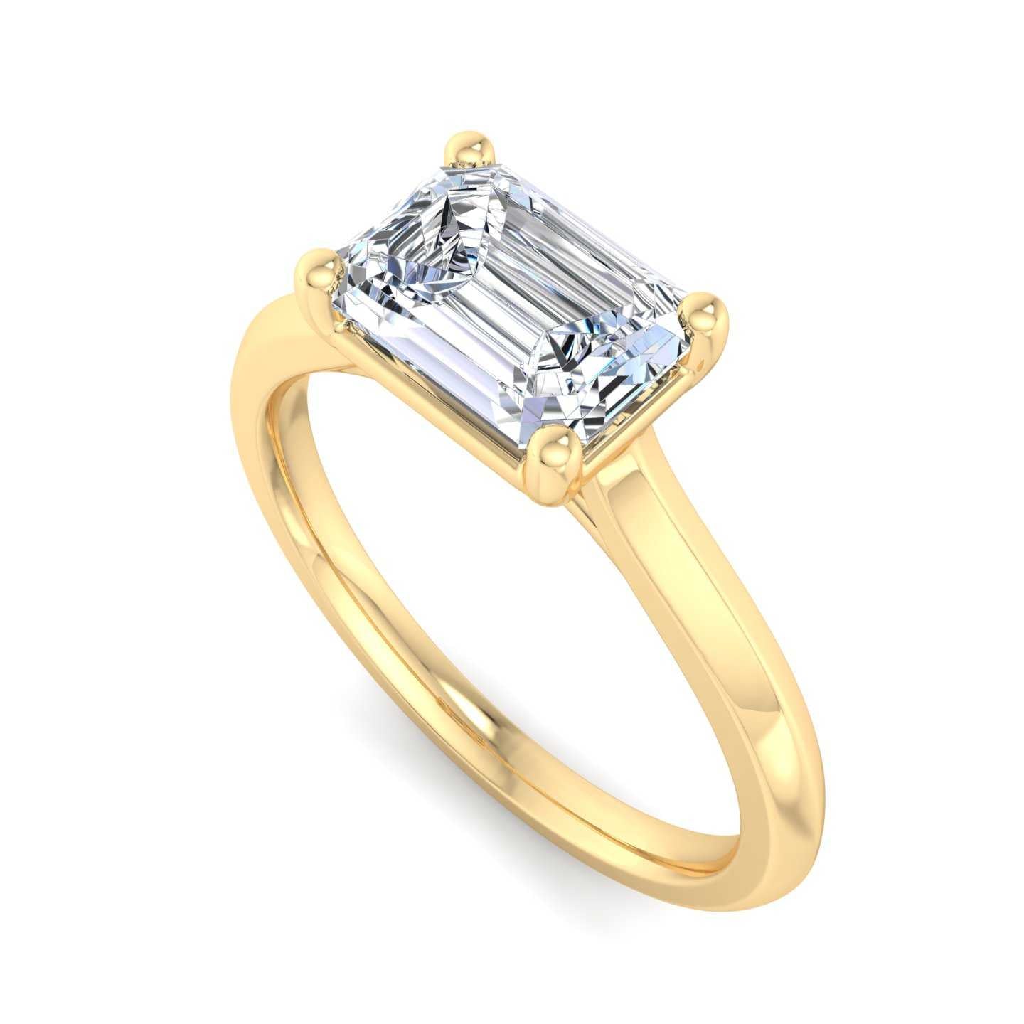 Solitaire Cathedral Tapered Edge Engagement Ring
