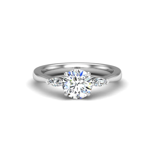 Marquis-Accented Engagement Ring