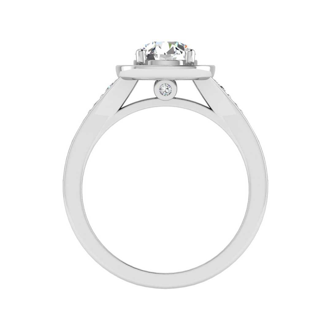 Vintage Diamond-Accented Halo Engagement Ring