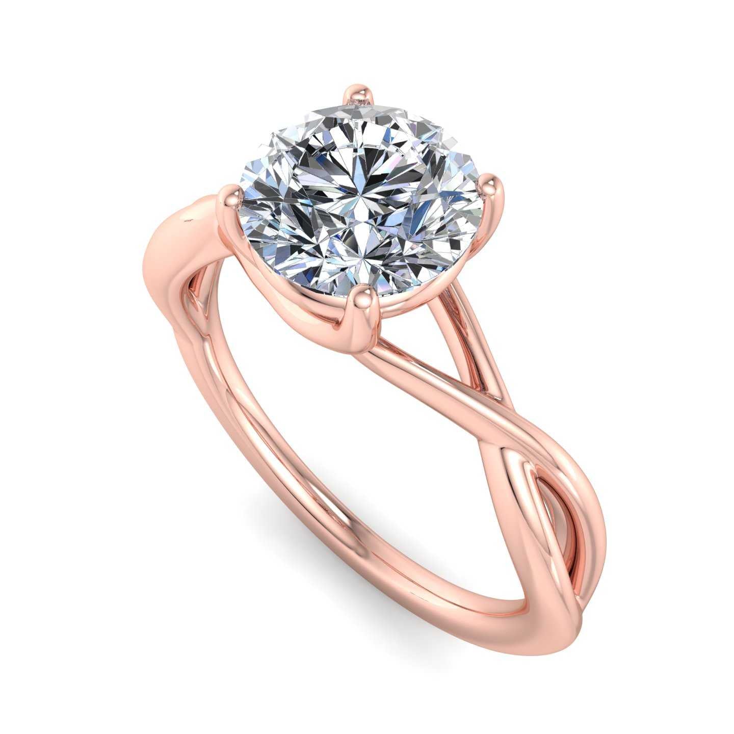 Twist Solitaire Engagement Ring