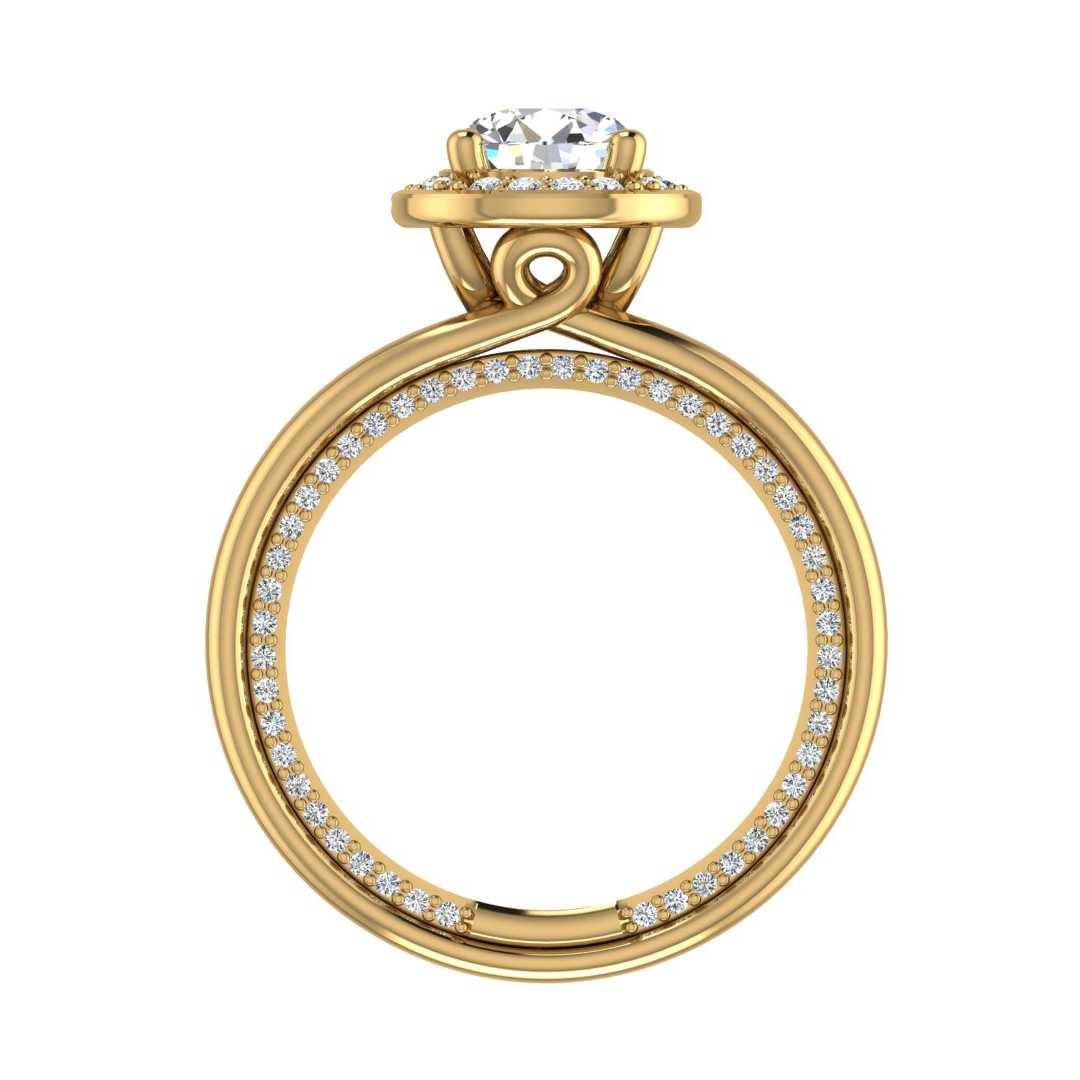 Two Become One Halo Engagement Ring