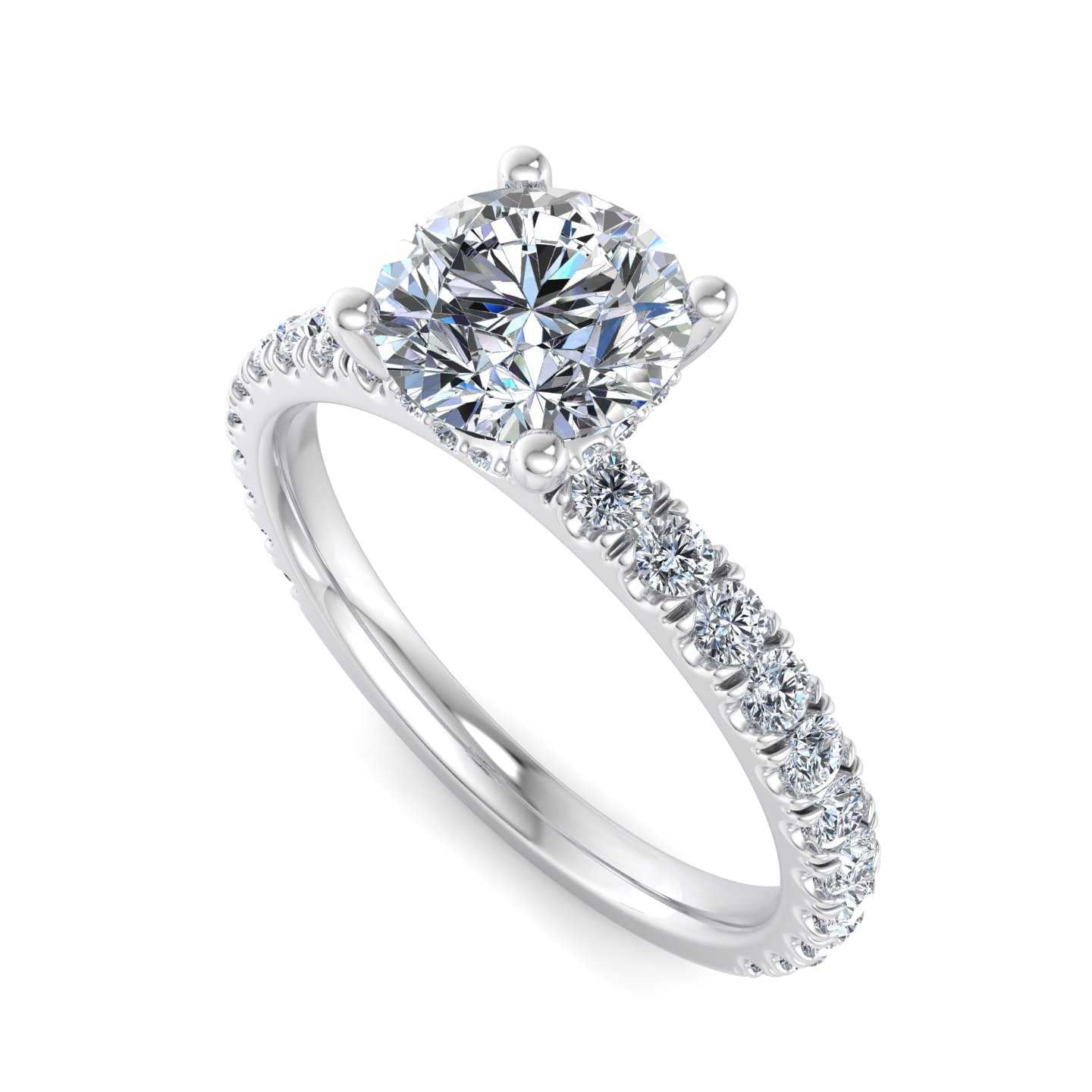 0.60ctw | Classic Lab-Diamond Accented Engagement Ring Setting
