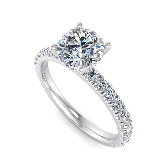 0.60ctw | Classic Lab-Diamond Accented Engagement Ring Setting