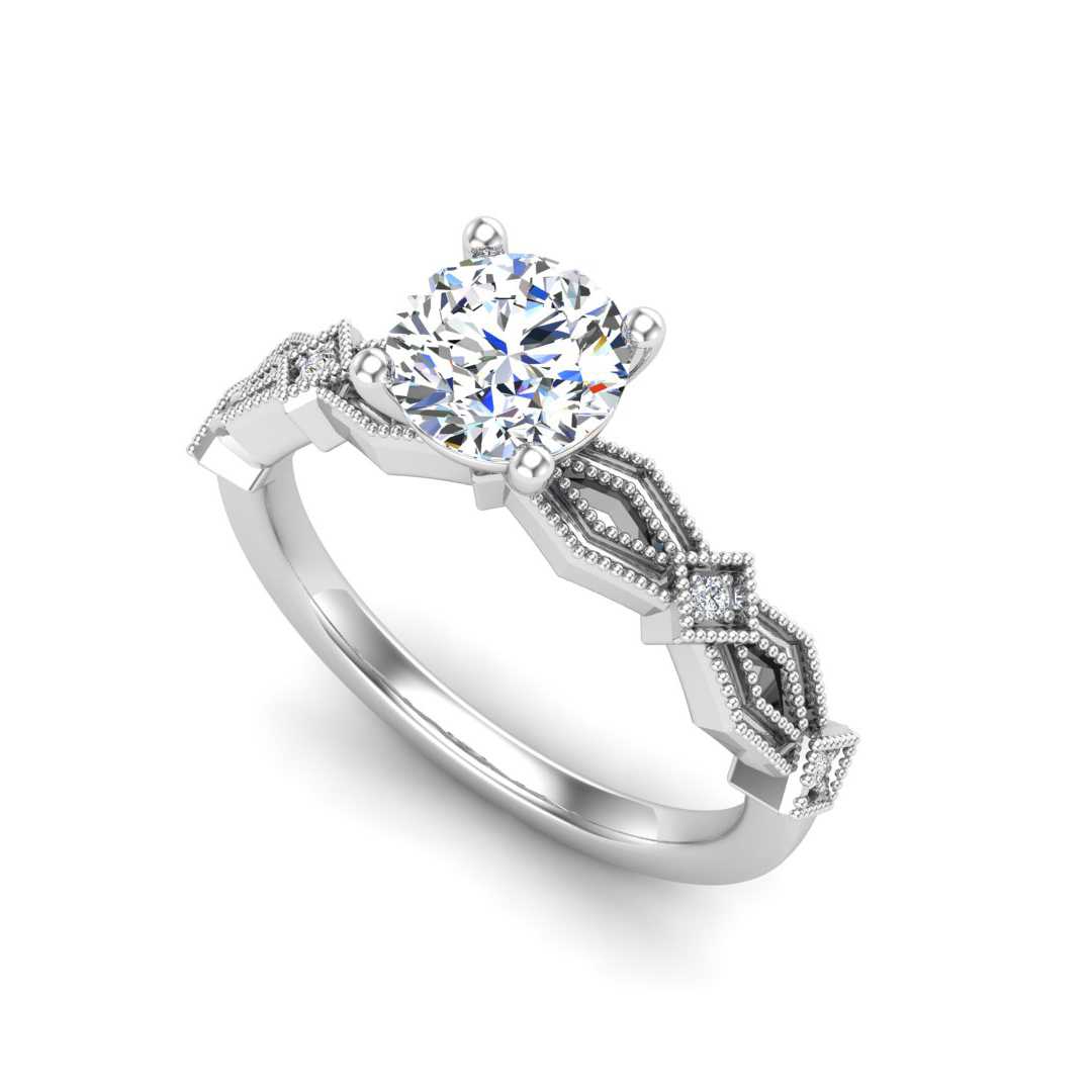 Lab Grown Diamond Modern Engagement Ring