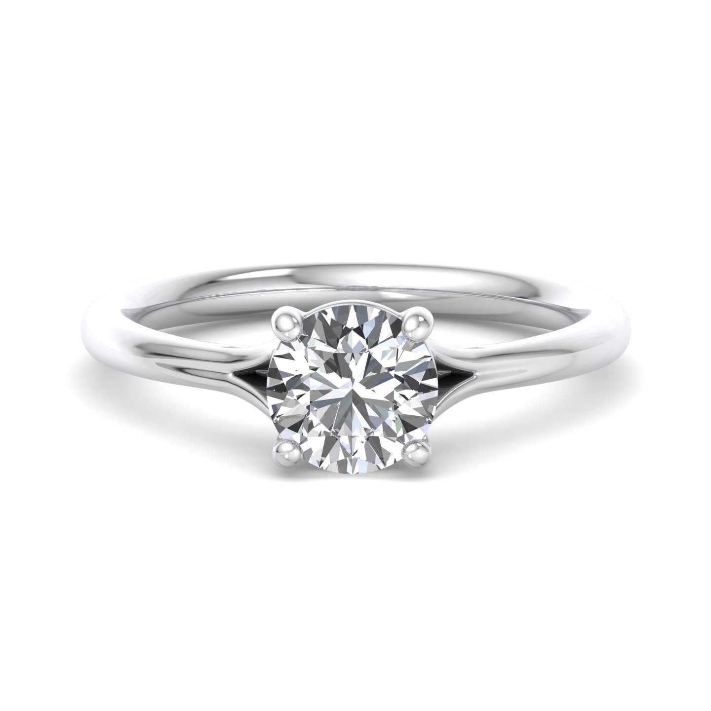 Solitaire Split Band Engagement Ring