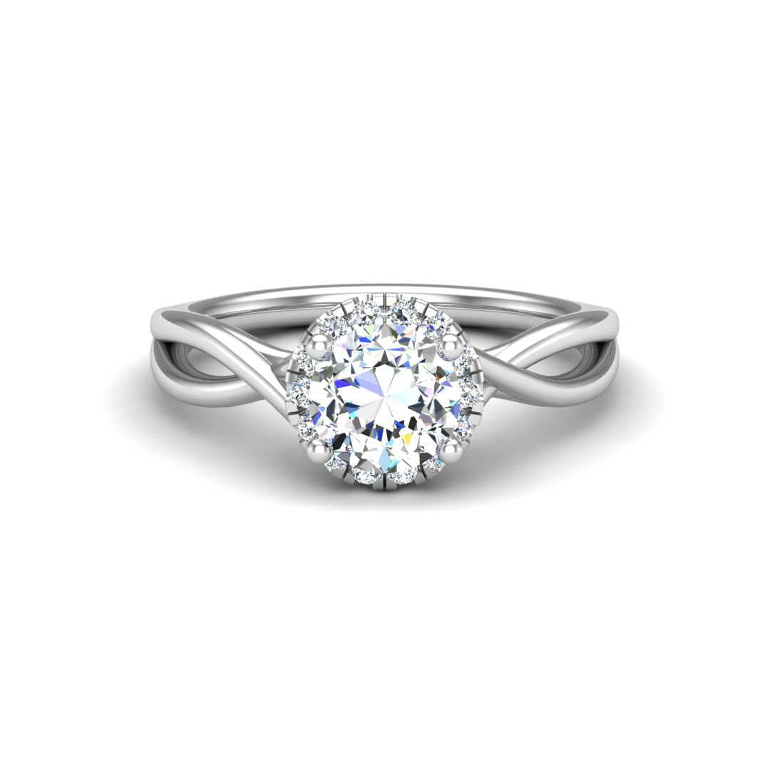 Twist Halo Style Custom Engagement Ring