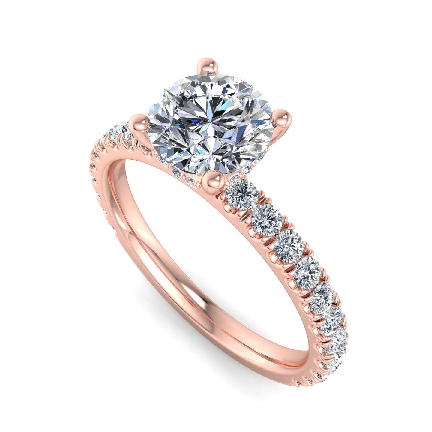 0.60ctw | Classic Lab-Diamond Accented Engagement Ring Setting