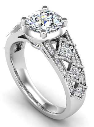 Vintage Design Custom Engagement Ring