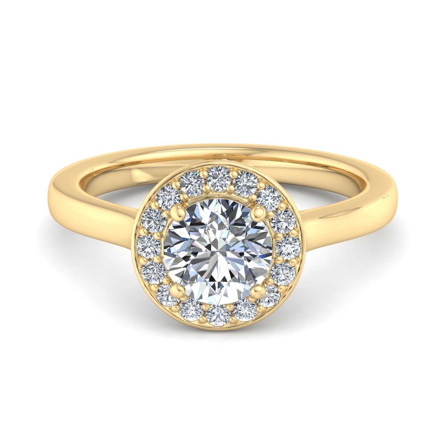Halo Custom Engagement Ring with Lab Grown Diamond Accents