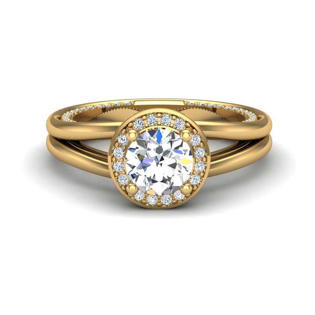 Two Become One Halo Engagement Ring