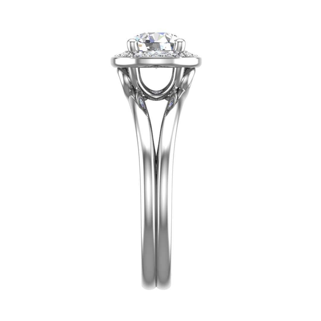 Two Become One Halo Engagement Ring