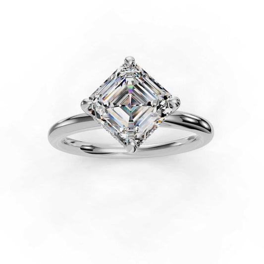 Hidden Halo Solitaire Engagement Ring