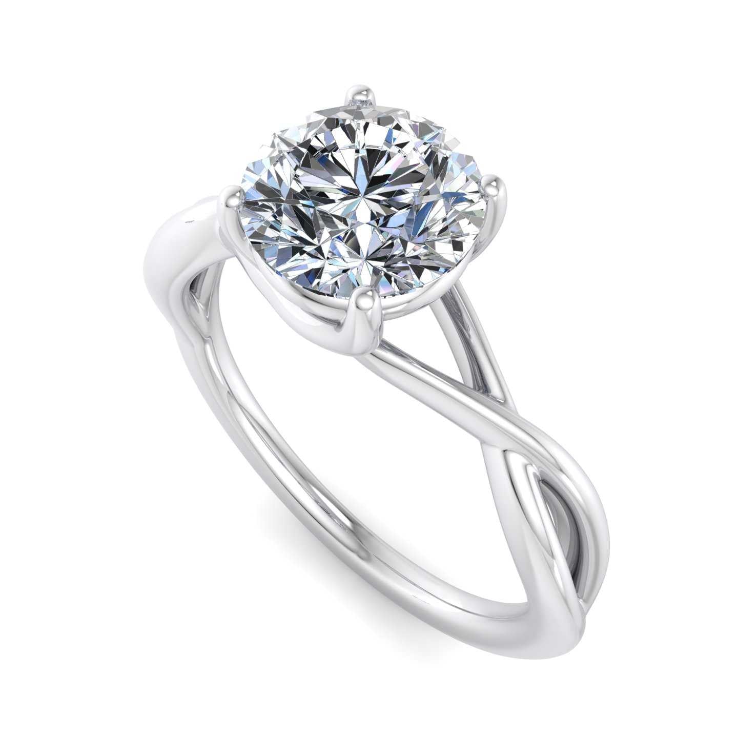 Twist Solitaire Engagement Ring