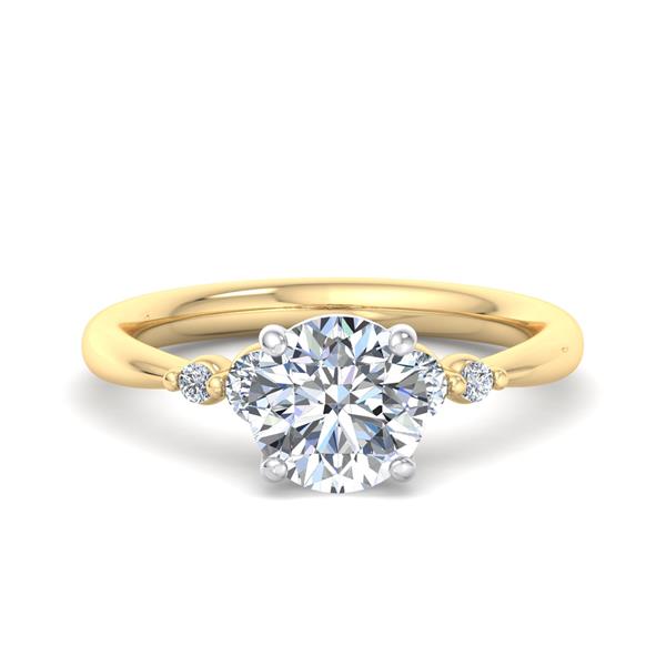 5 Stone Engagement Ring with Round Accent Side Stones