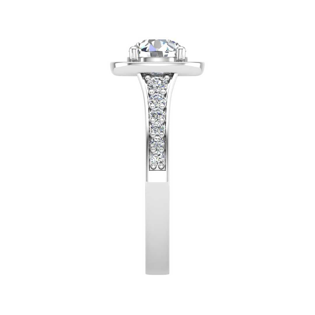 Vintage Diamond-Accented Halo Engagement Ring