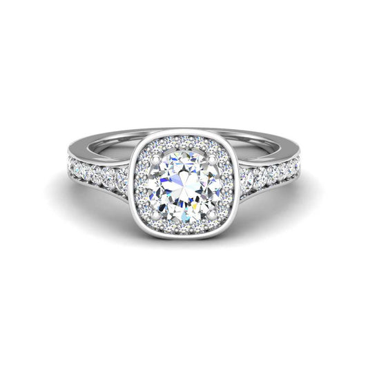 Vintage Diamond-Accented Halo Engagement Ring
