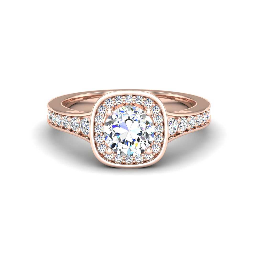 Vintage Diamond-Accented Halo Engagement Ring