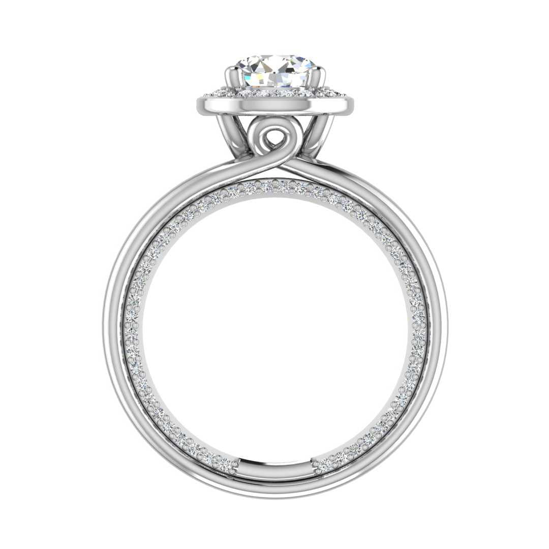 Two Become One Halo Engagement Ring