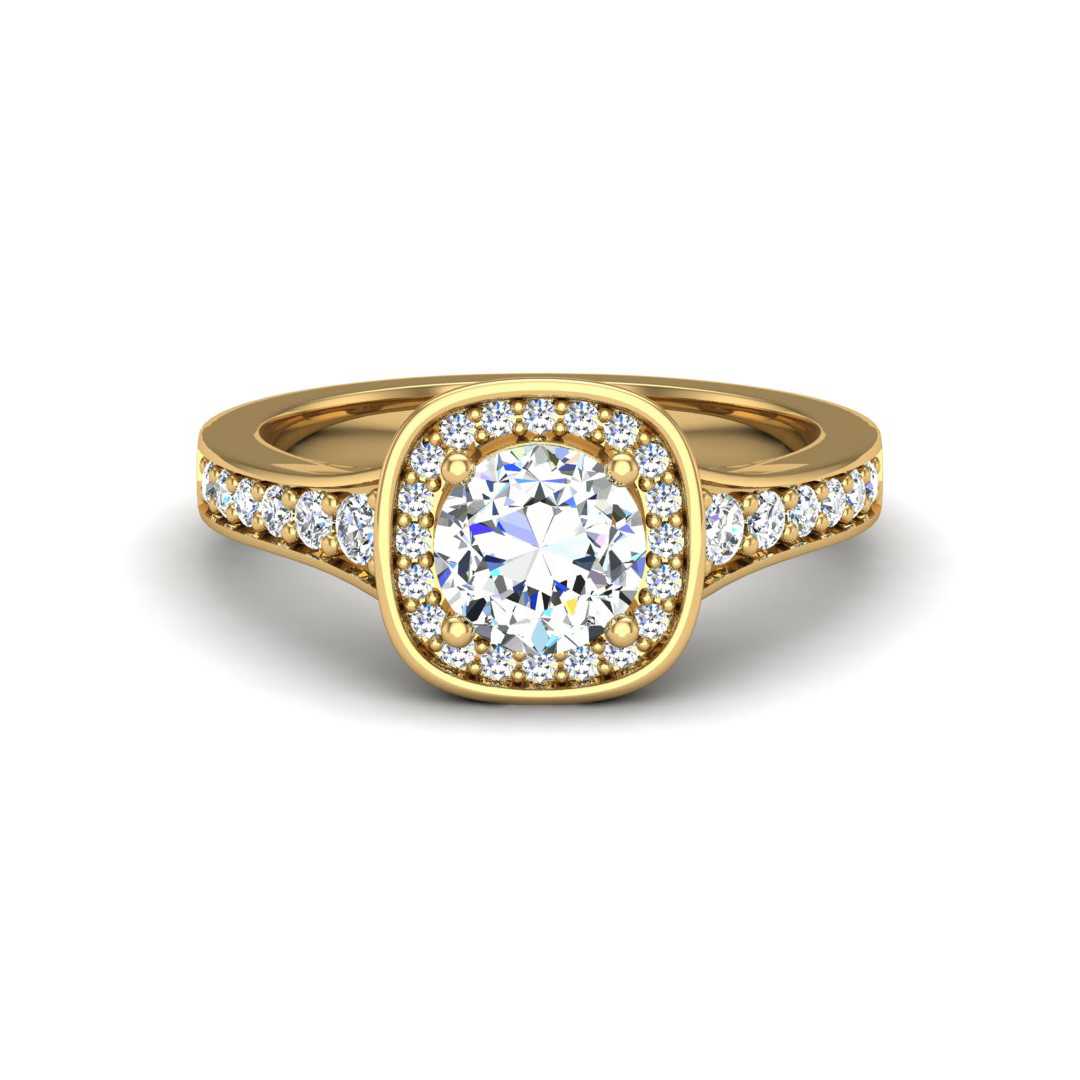 Vintage Diamond-Accented Halo Engagement Ring