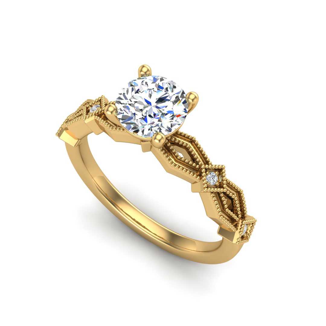 Lab Grown Diamond Modern Engagement Ring