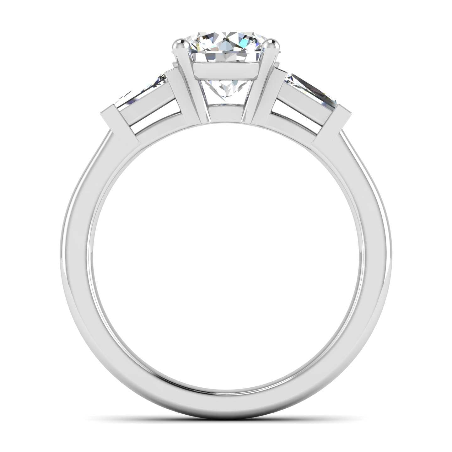 Tapered Baguette Accented Engagement Ring
