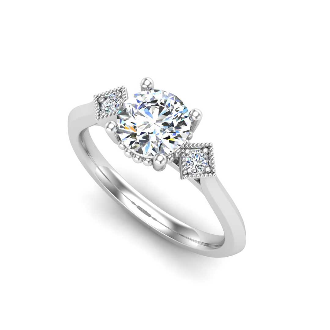 Modern Geometric Design Custom Engagement Ring