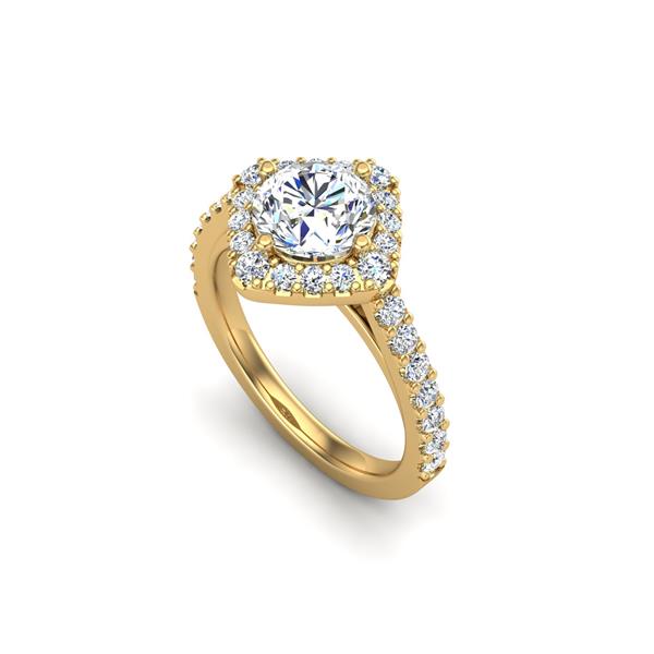Accented Halo Engagement Ring