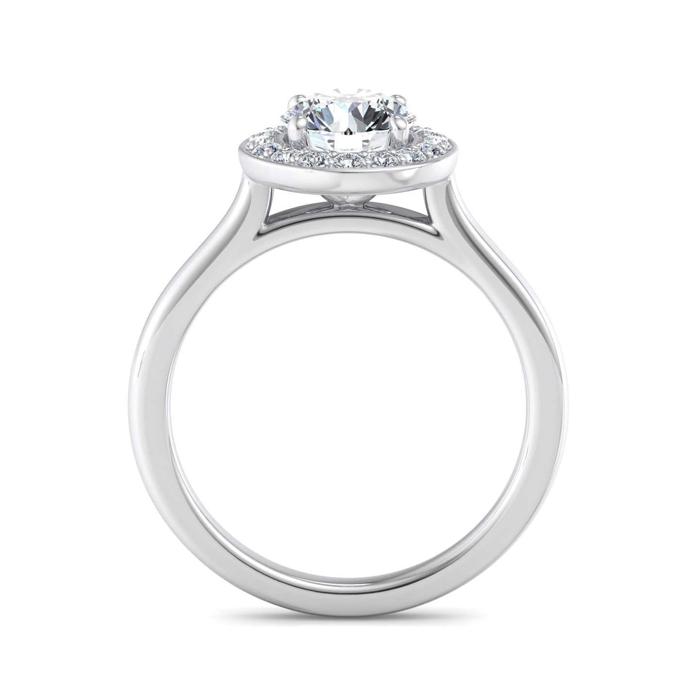 Halo Custom Engagement Ring with Lab Grown Diamond Accents