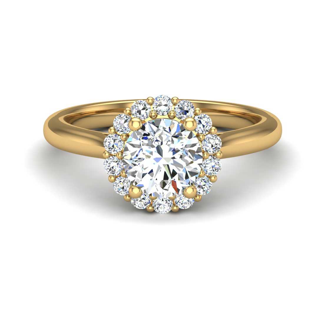 Classic Halo Hidden Bridge Engagement Ring