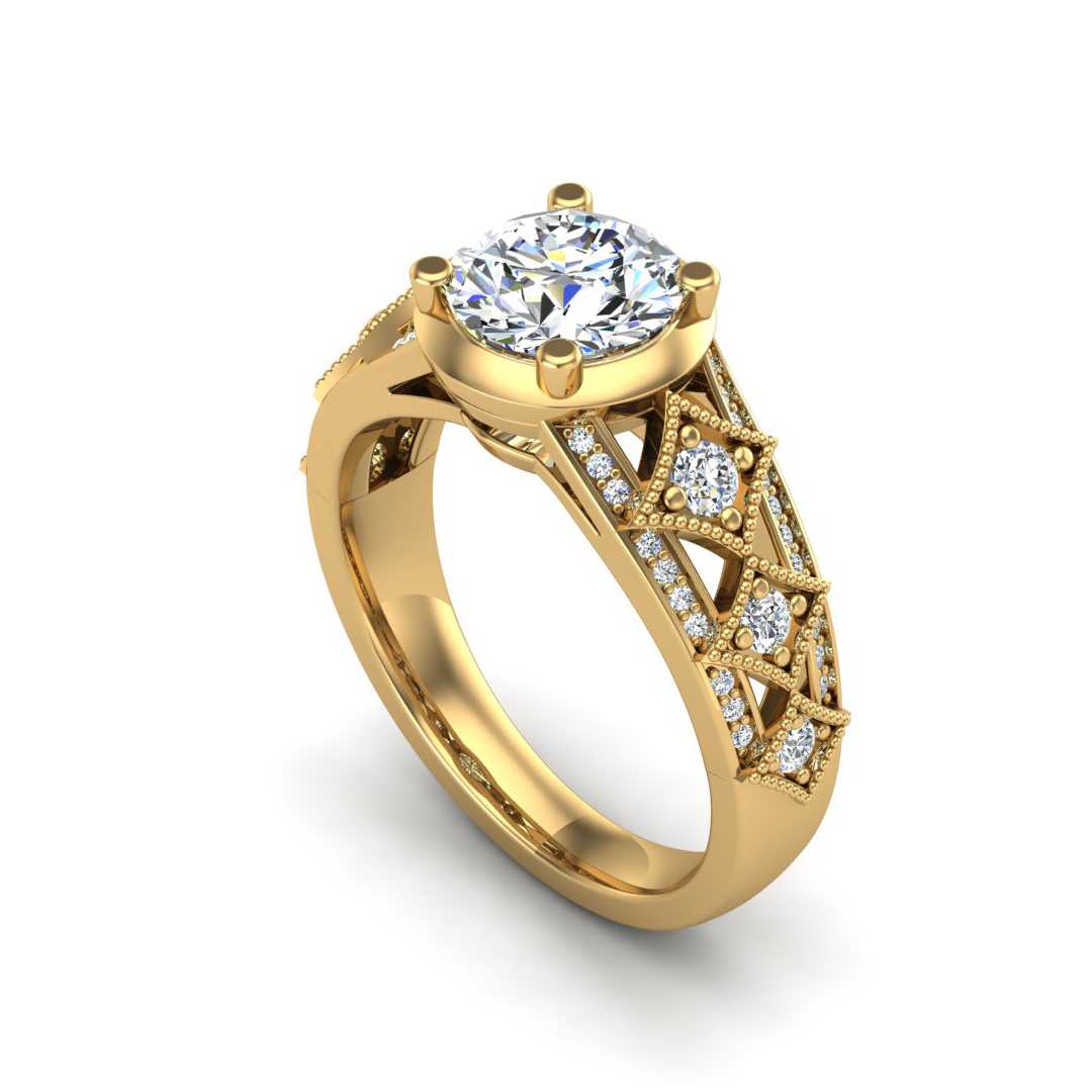 Vintage Design Custom Engagement Ring
