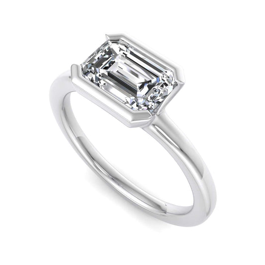 Half Bezel Solitaire Engagement Ring