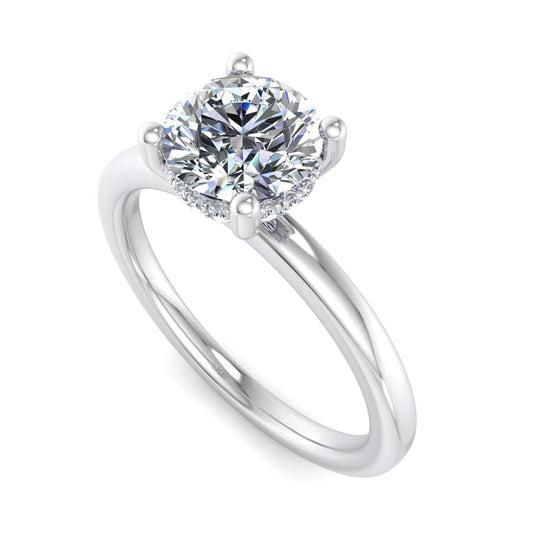 Hidden Halo Solitaire Classic Engagement Ring