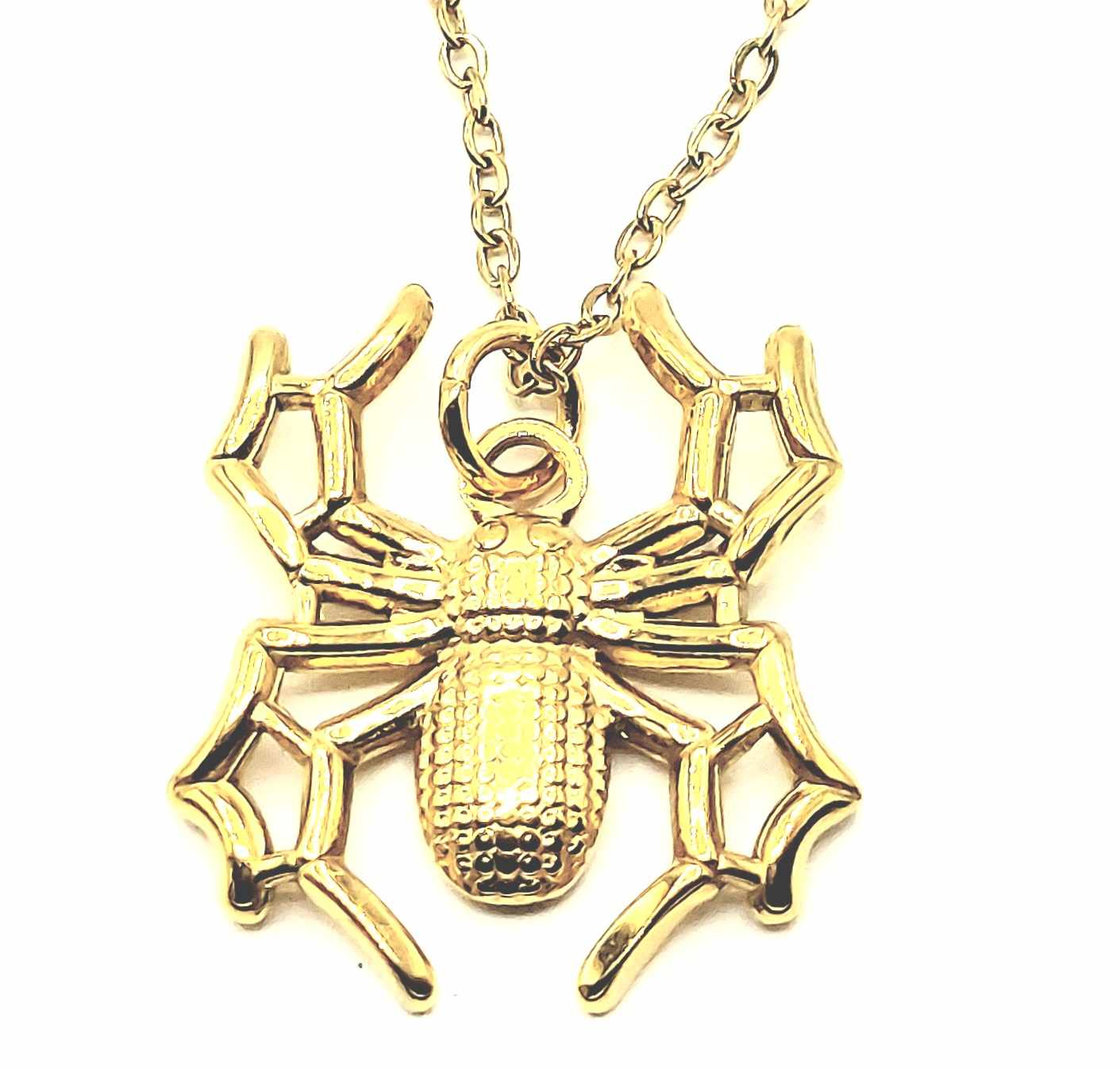 Spider Gold Plated Stainless Steel Necklace
