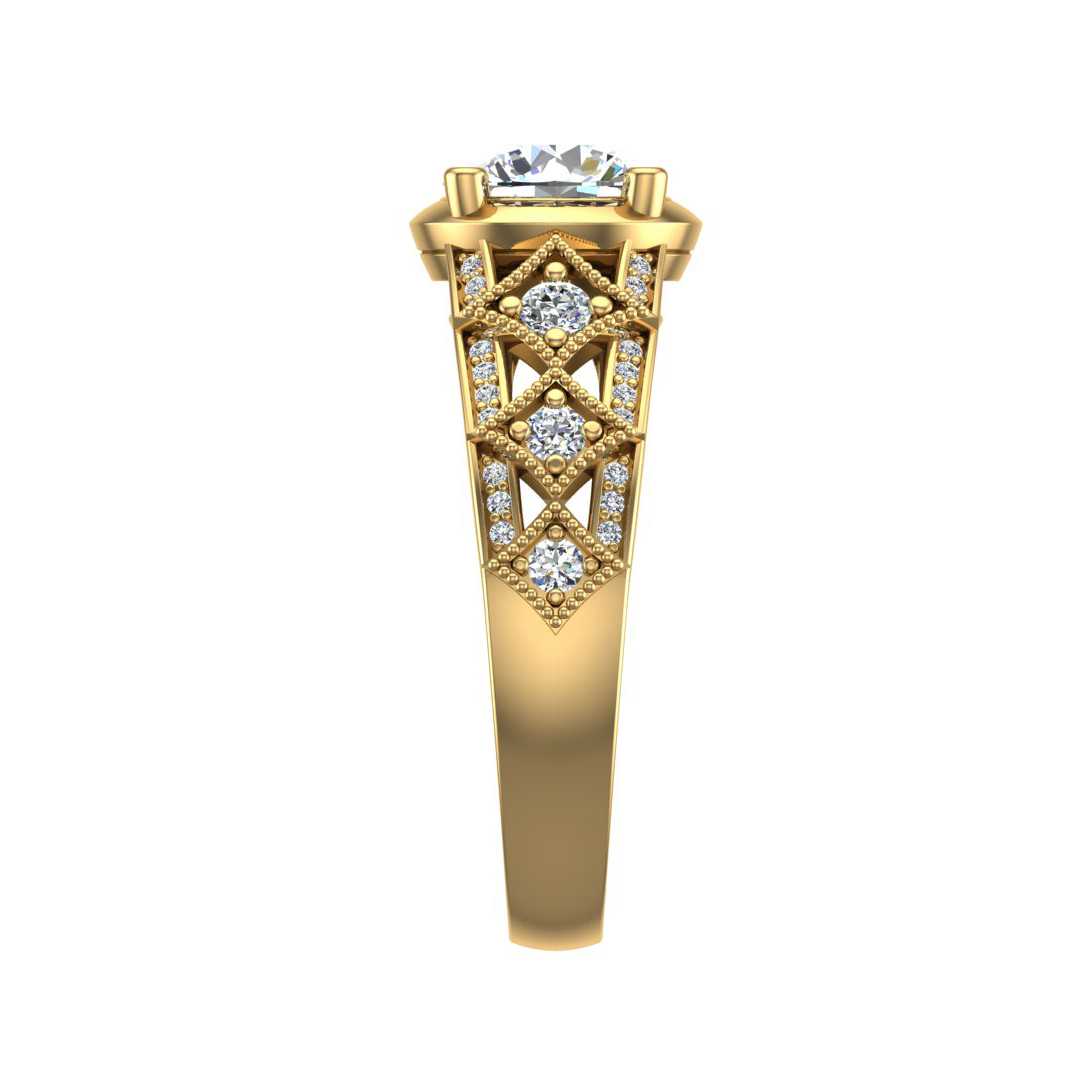 Vintage Design Custom Engagement Ring