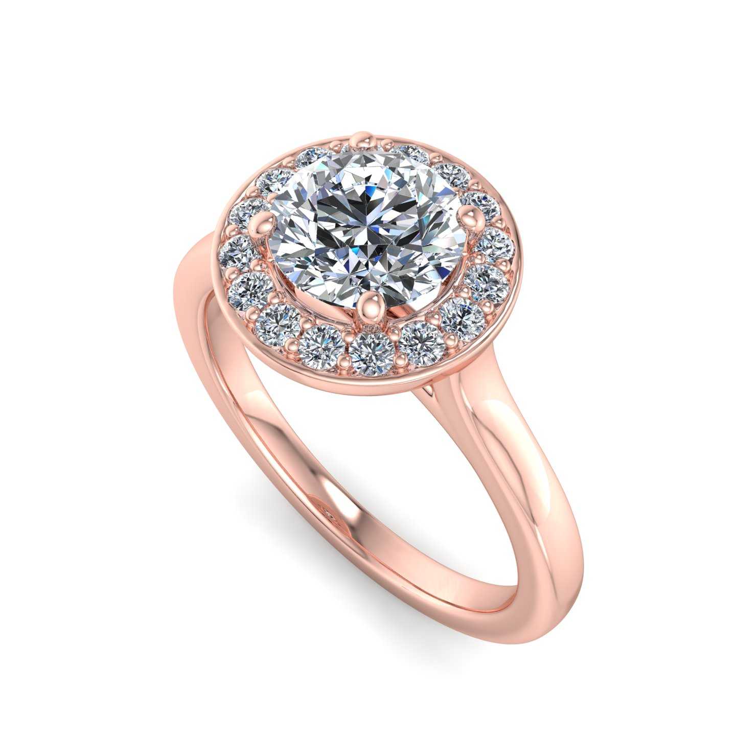 Halo Custom Engagement Ring with Lab Grown Diamond Accents