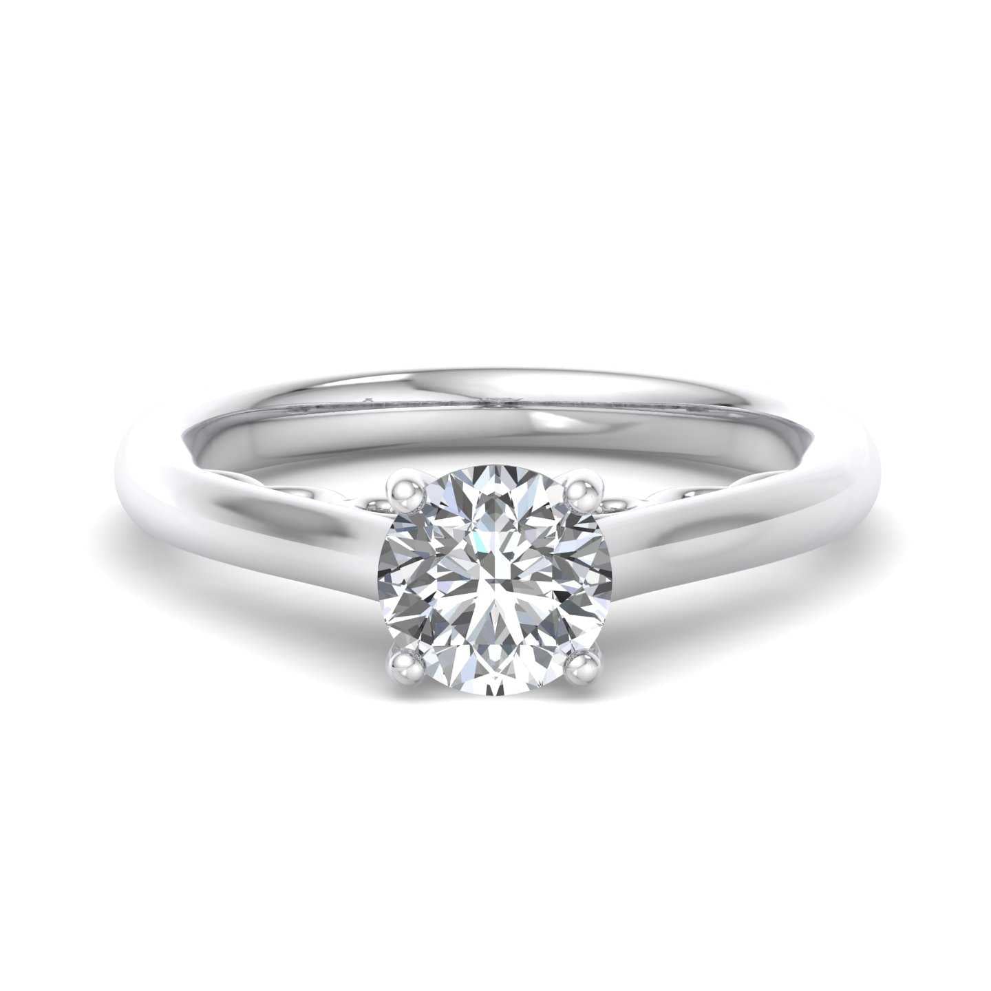 Solitaire w/Detailing Engagement Ring
