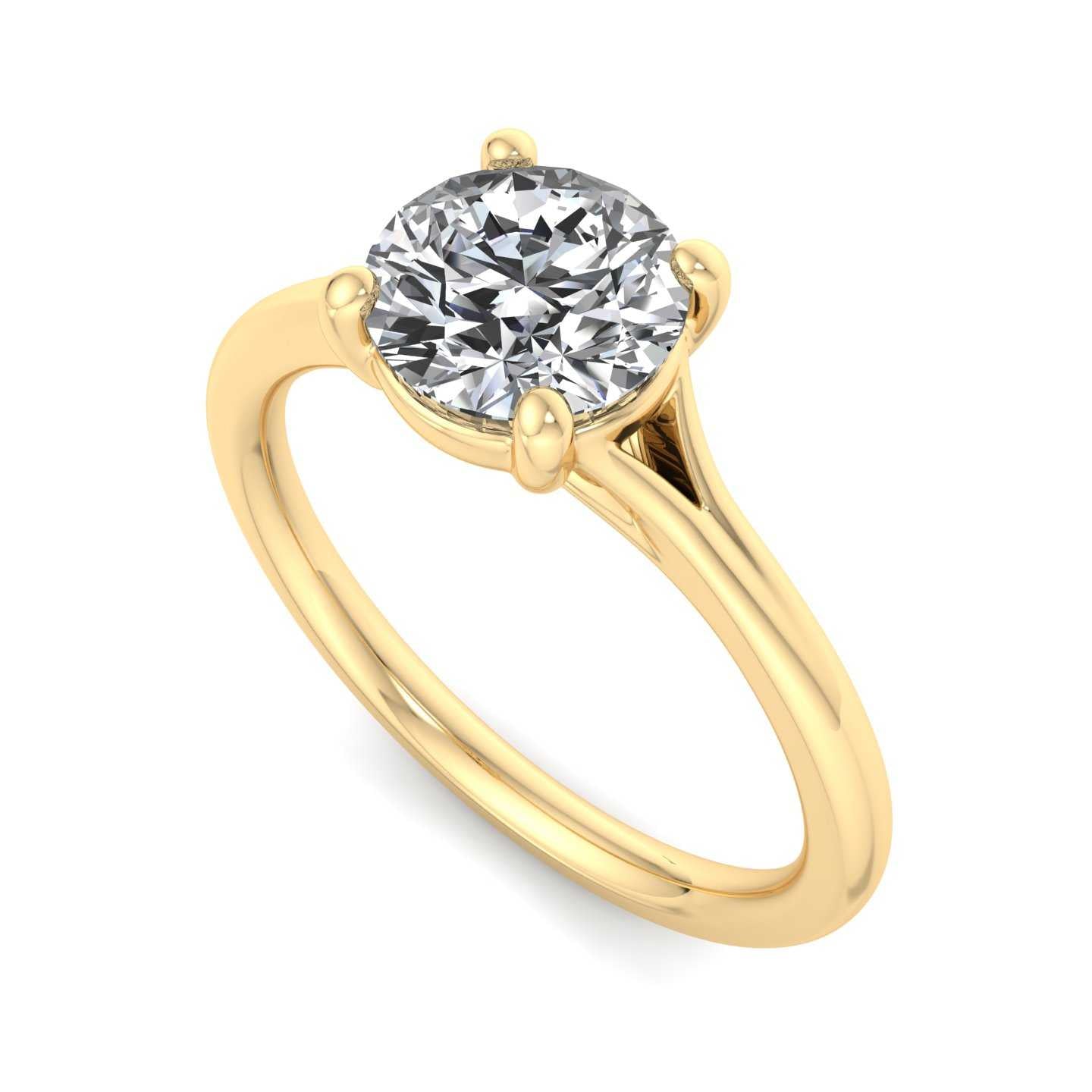 Solitaire Split Band Engagement Ring