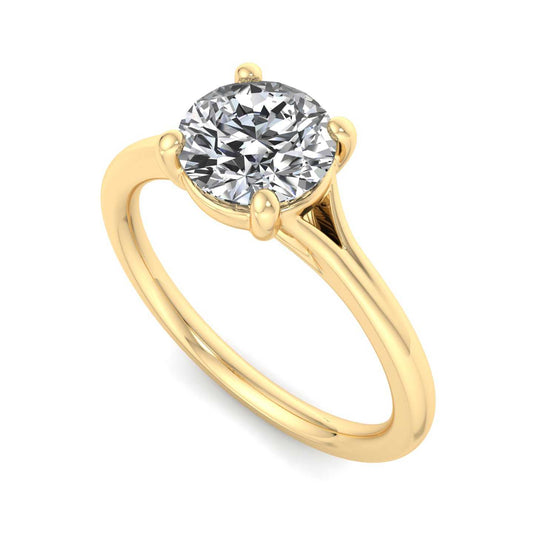 Solitaire Split Band Engagement Ring