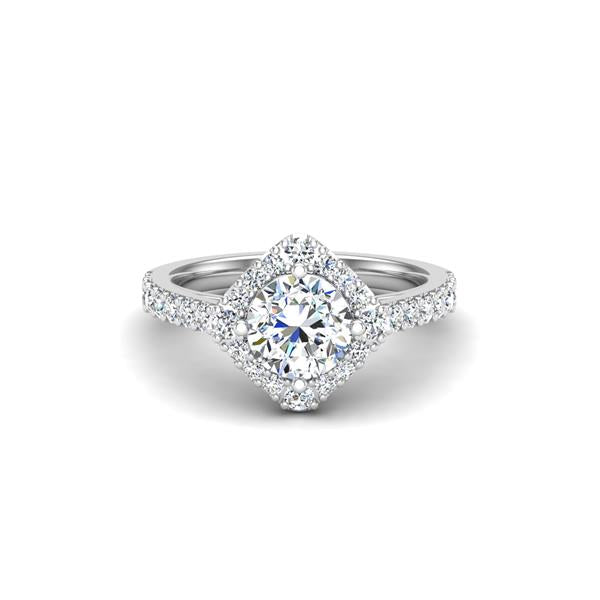 Accented Halo Engagement Ring
