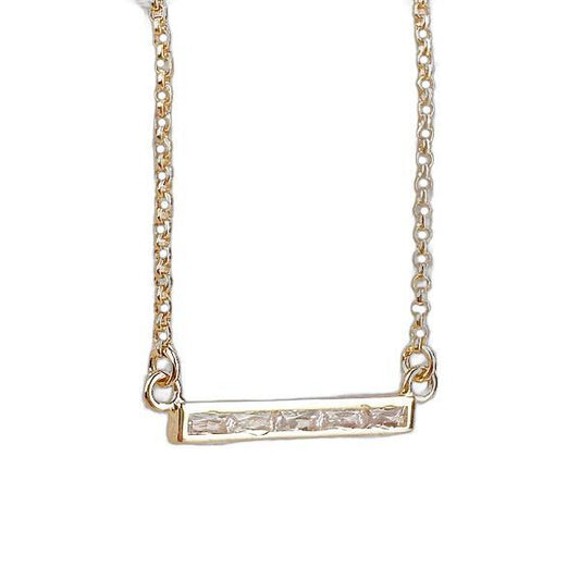 16-18" | CZ Bar 18k Gold Filled Necklace