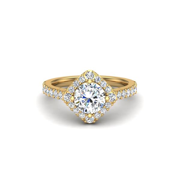 Accented Halo Engagement Ring